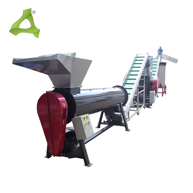 PET bottle crushing, cleaning and drying production line